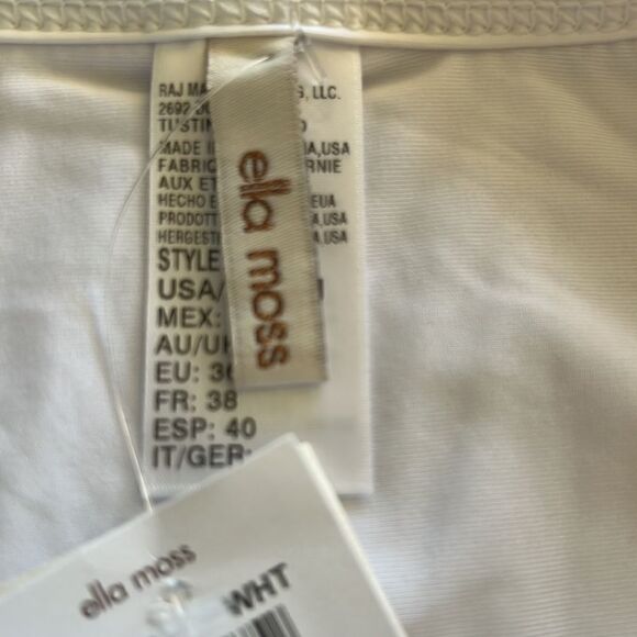 Ella Moss White Sheer Dot Panels High Waist Bikini Bottom Size Small - Picture 6 of 7